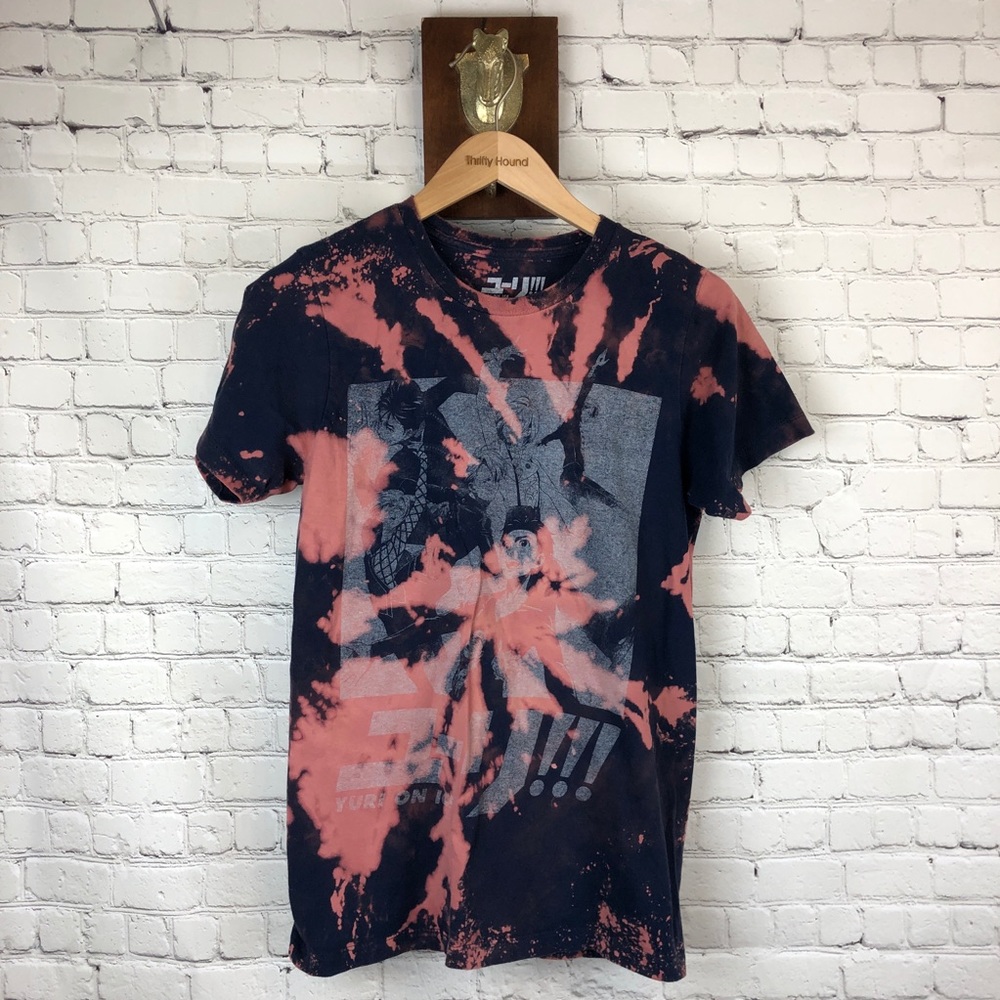 YURI ON ICE bleached upcycled T-shirt 💙
